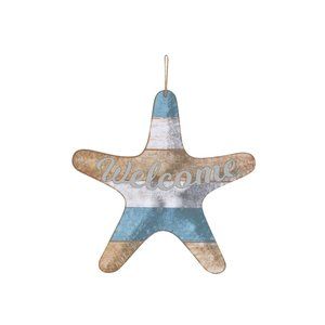Welcome Starfish Shore Living MDF Lightweight Wall Décor, 13.5 x 12.6"